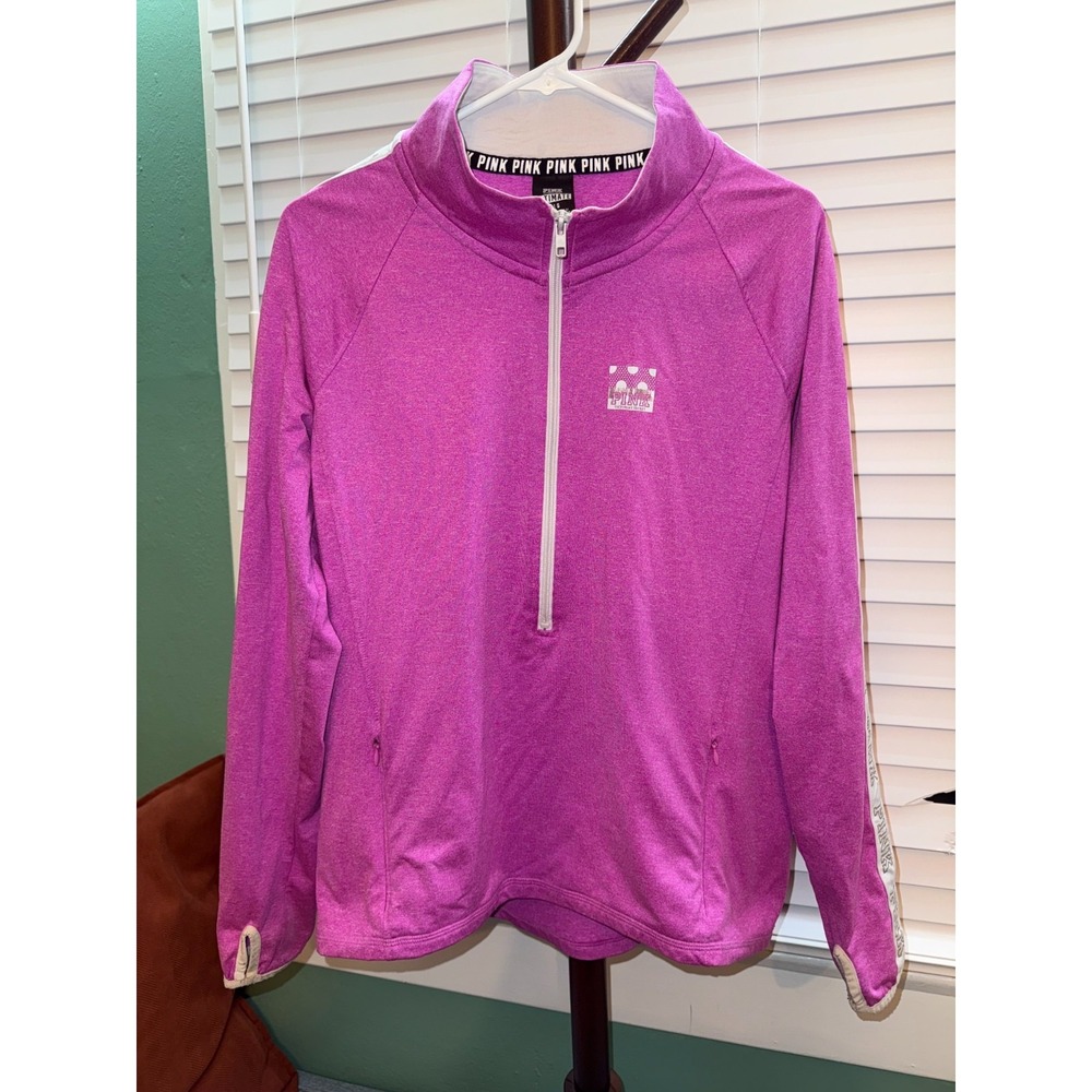 PINK Victoria's Secret Ultimate Large Pink Quarter Zip Athletic Pullover